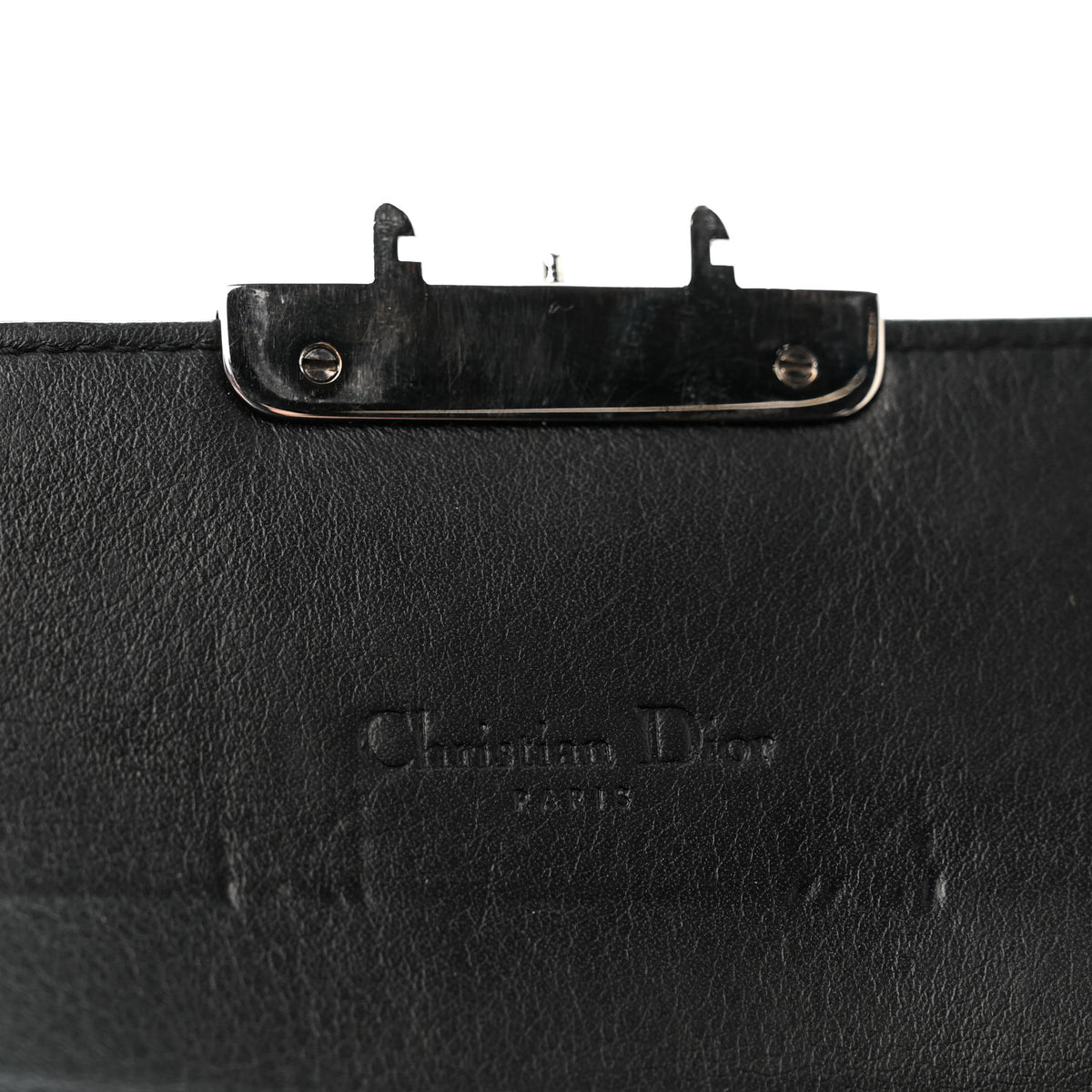 Patent Cannage Miss Dior Chain Wallet Black