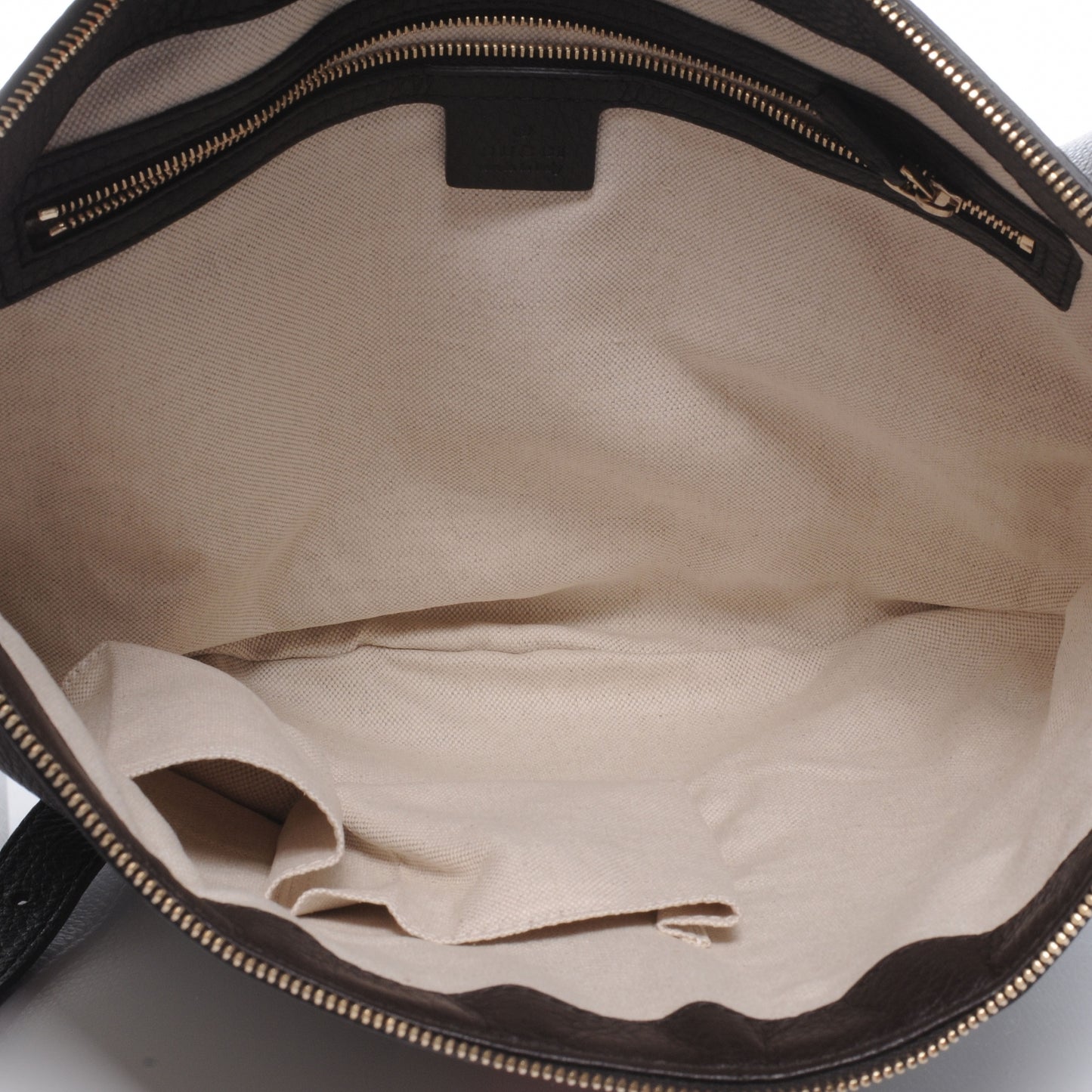 Pebbled Calfskin Vintage Web Medium Half Moon Hobo Black