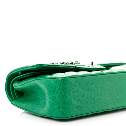 Chanel Caviar Quilted Medium Double Flap Green 9 of 13