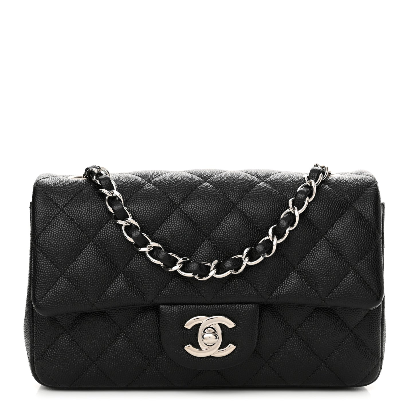 Caviar Quilted Mini Rectangular Flap Black