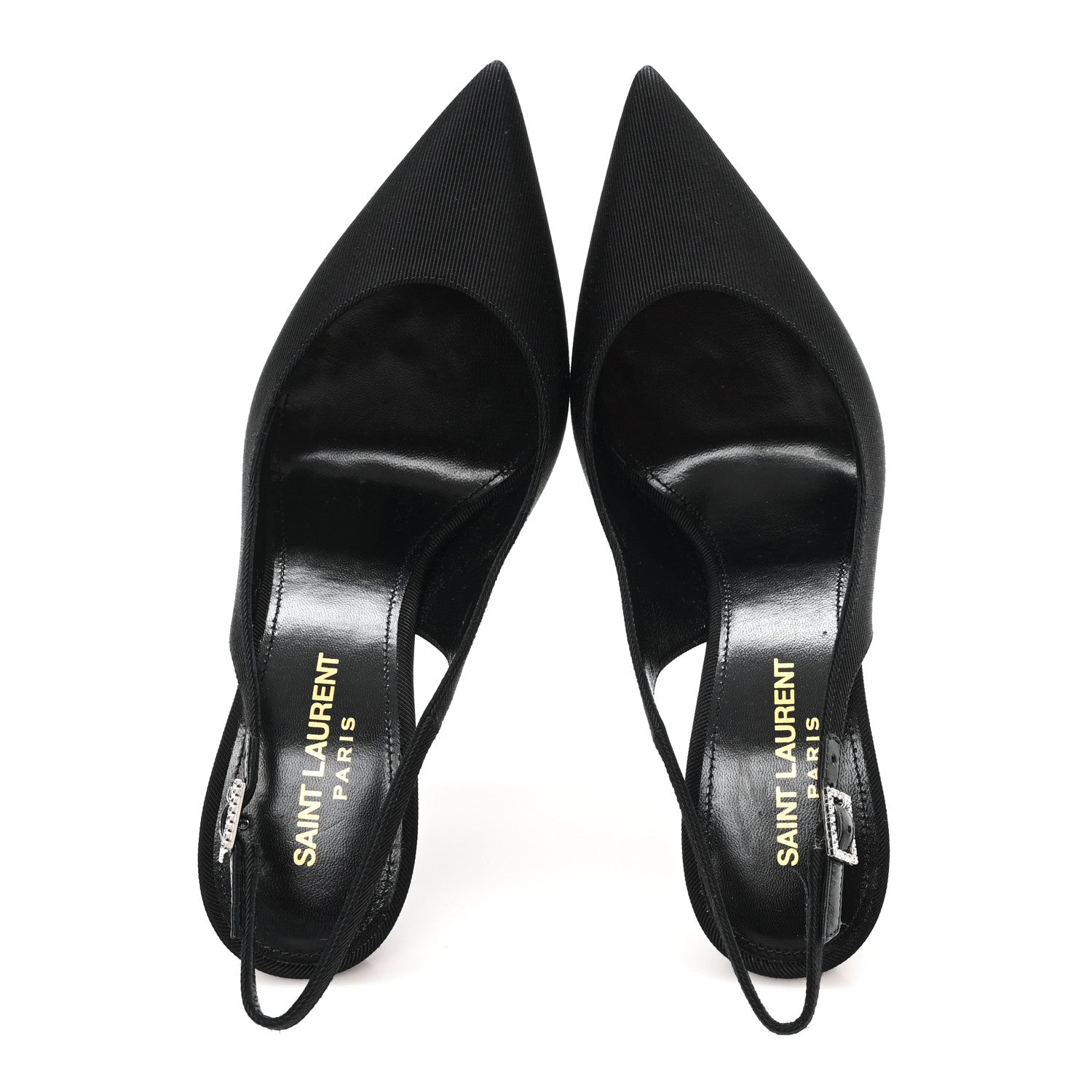 Saint Laurent Grosgrain Penelope Zoe 105 Slingback Pump 36.5 Black 2 of 10
