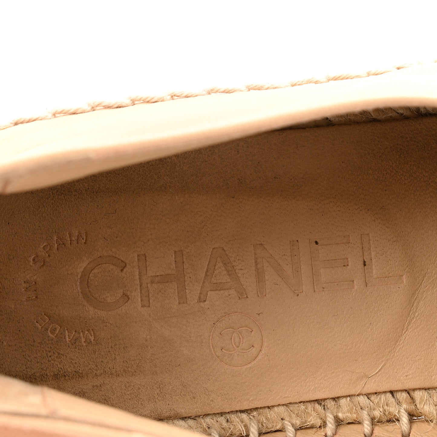 Lambskin CC Espadrilles 36 Beige Black