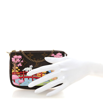 Louis Vuitton Monogram 2021 Christmas Animation Japanese Garden Mini Pochette Accessories Wisteria Pink 2 of 10