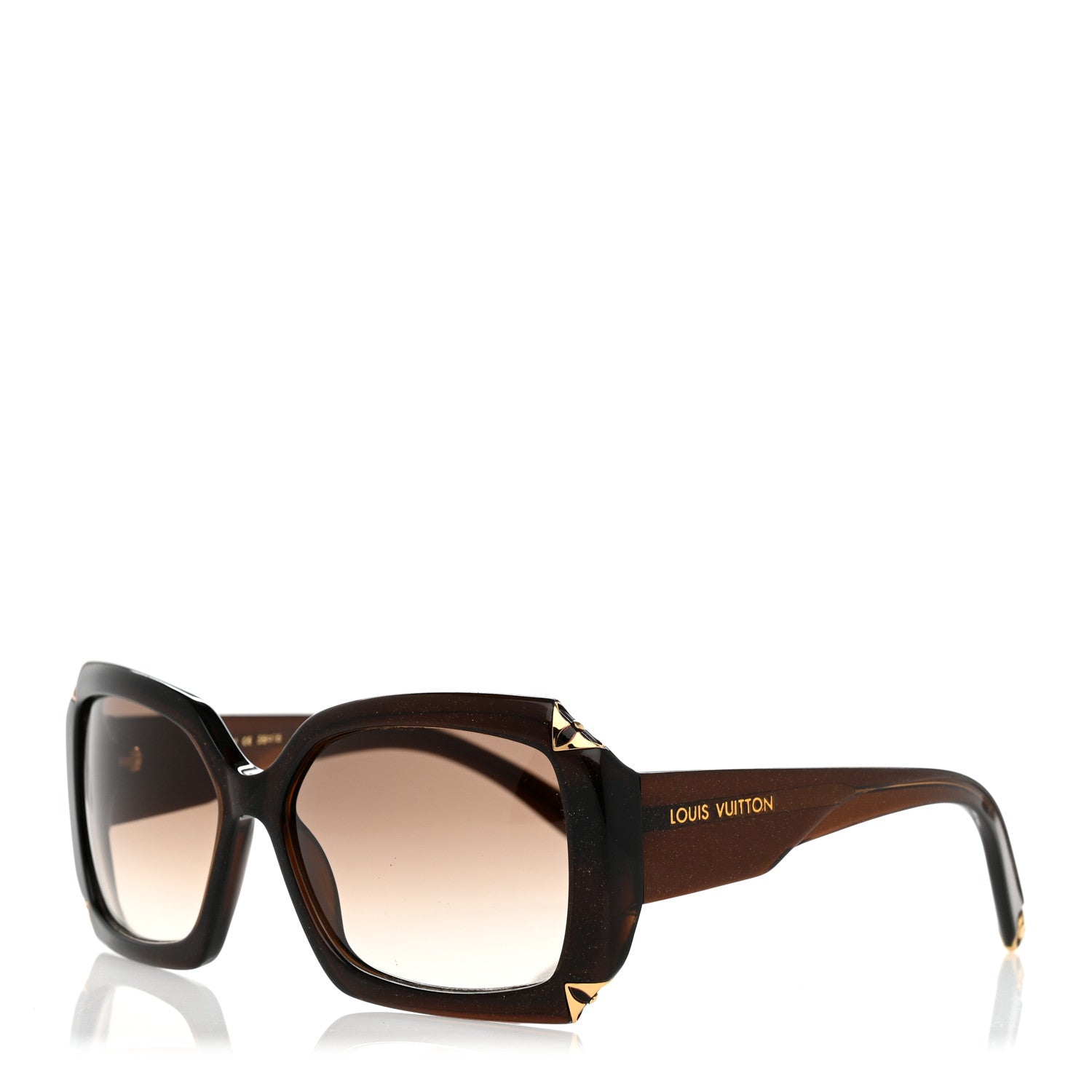 Louis Vuitton Hortensia Cat Eye Sunglasses Z0366W Brown Glitter 1 of 7