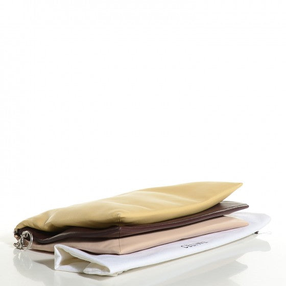 Lambskin Soft Trio Zipped Bag Vanilla