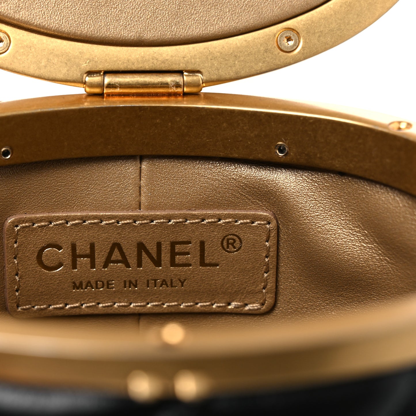 Lambskin Quilted Crown Box Bag Black