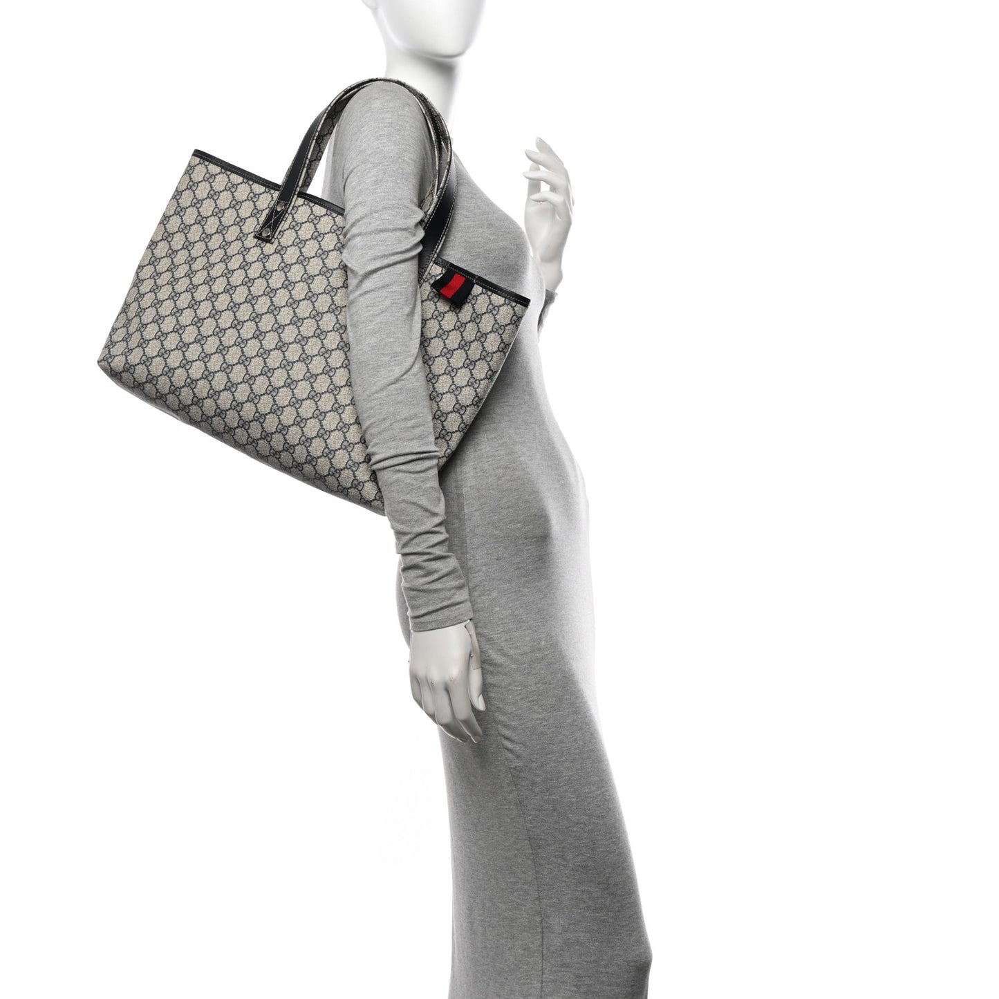 GG Plus Monogram Medium Signature Web Loop Tote Navy