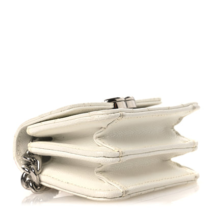 Chanel Caviar Quilted Enamel Coco Clutch With Chain White 6 of 24
