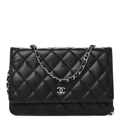 Chanel Lambskin Quilted Wallet On Chain WOC Black 1 of 11