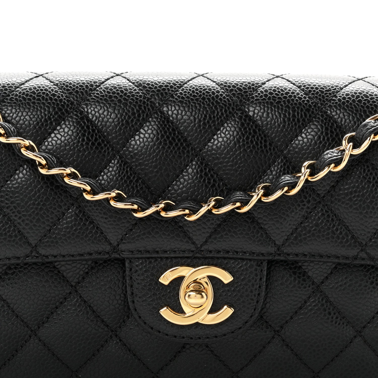 Chanel Caviar Quilted East West Flap Black Black 7 of 9