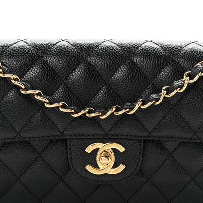 Chanel Caviar Quilted East West Flap Black Black 7 of 9