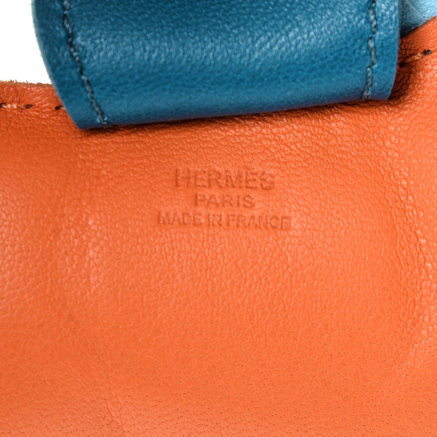Hermes Milo Lambskin Grigri Rodeo Horse Bag Charm MM Feu Celeste Bleu Izmir 3 of 3