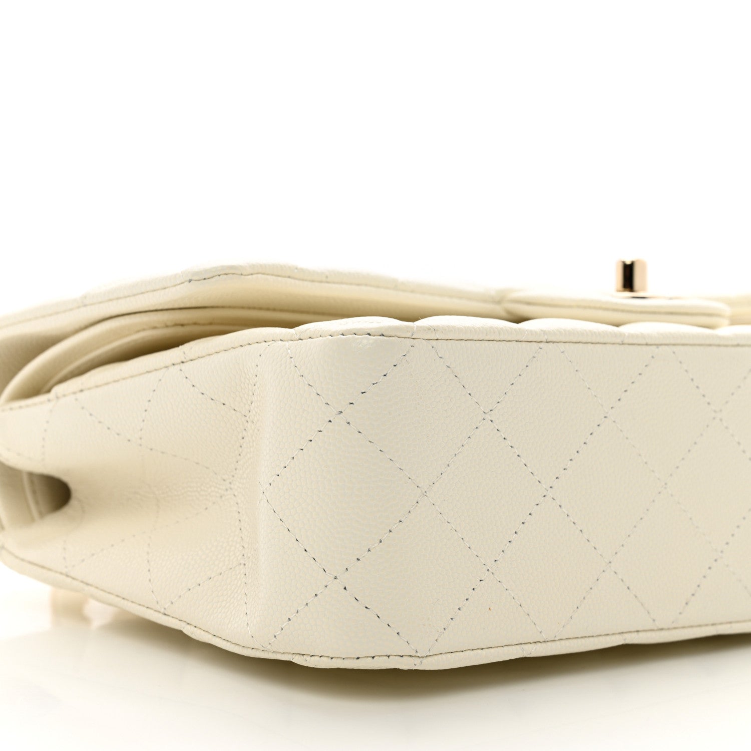 Chanel Caviar Quilted Medium Double Flap White 9 of 10