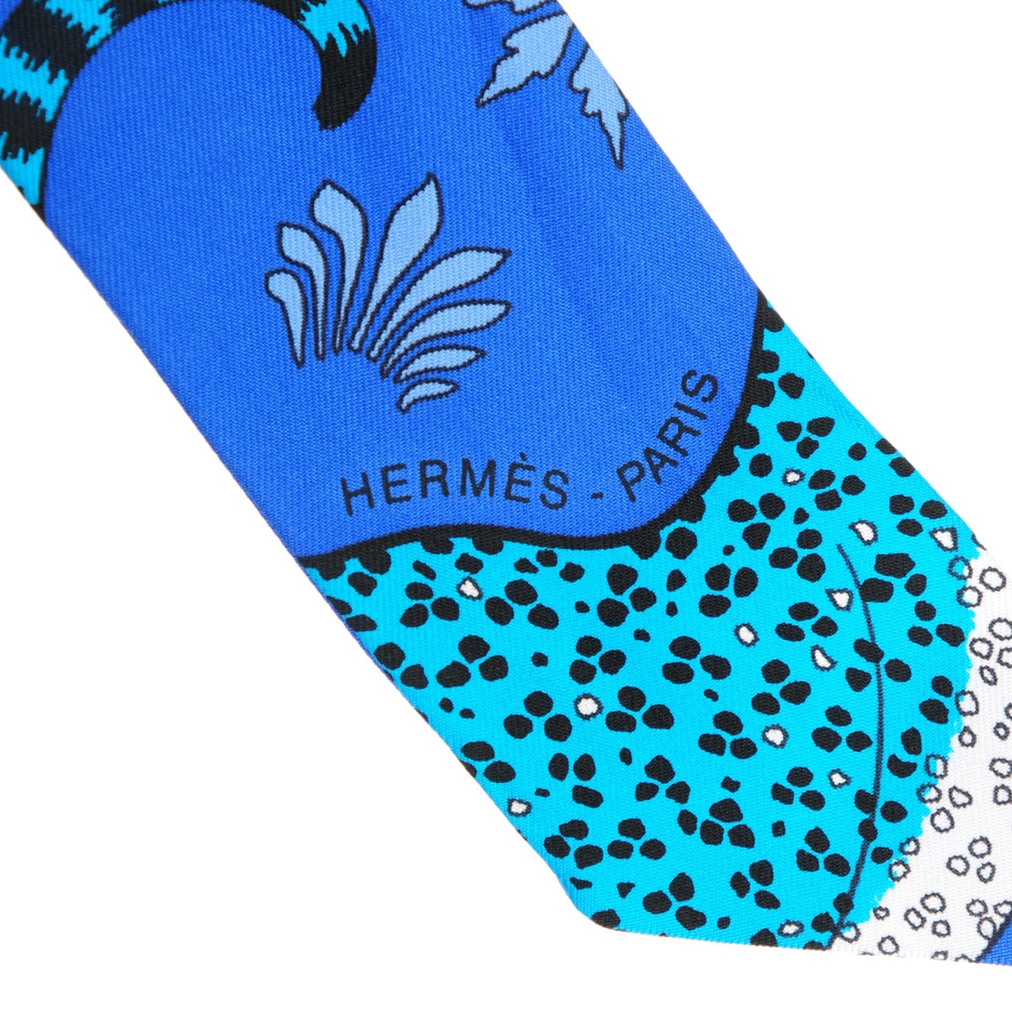 Silk Les Leopards Twilly Bleu Royal Turquoise Ciel