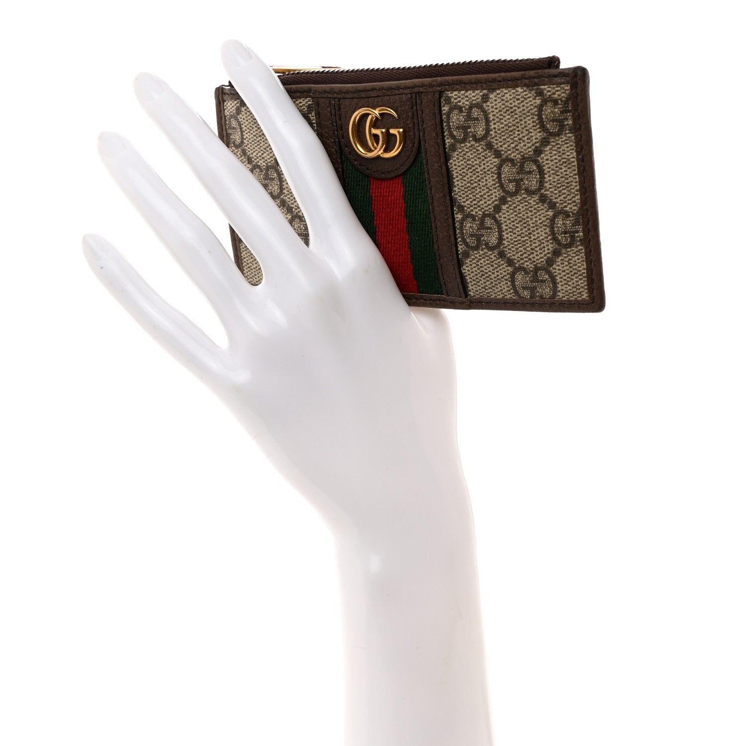 Gucci GG Supreme Monogram Web Ophidia Coin Case Brown 2 of 7