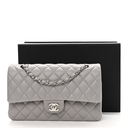 Chanel Lambskin Quilted Medium Double Flap Grey 11 of 11