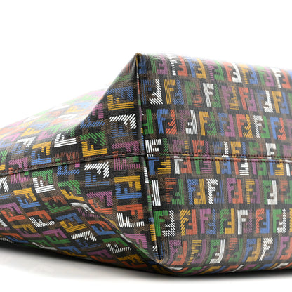 Fendi Zucca Spalmati Patent Zucchino Screen Print Medium Roll Tote Tobacco Multicolor Black 9 of 14