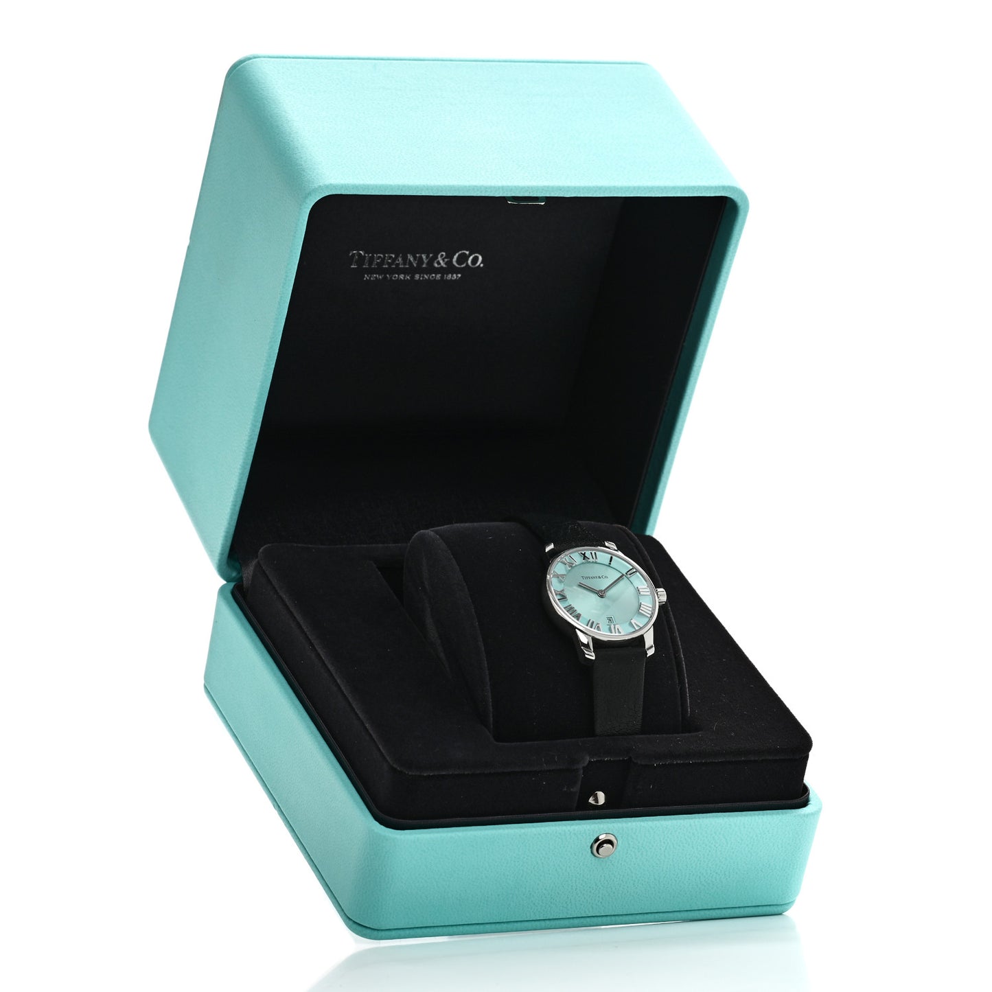 Stainless Steel Calfskin 29mm Atlas 2-Hand Quartz Watch Tiffany Blue