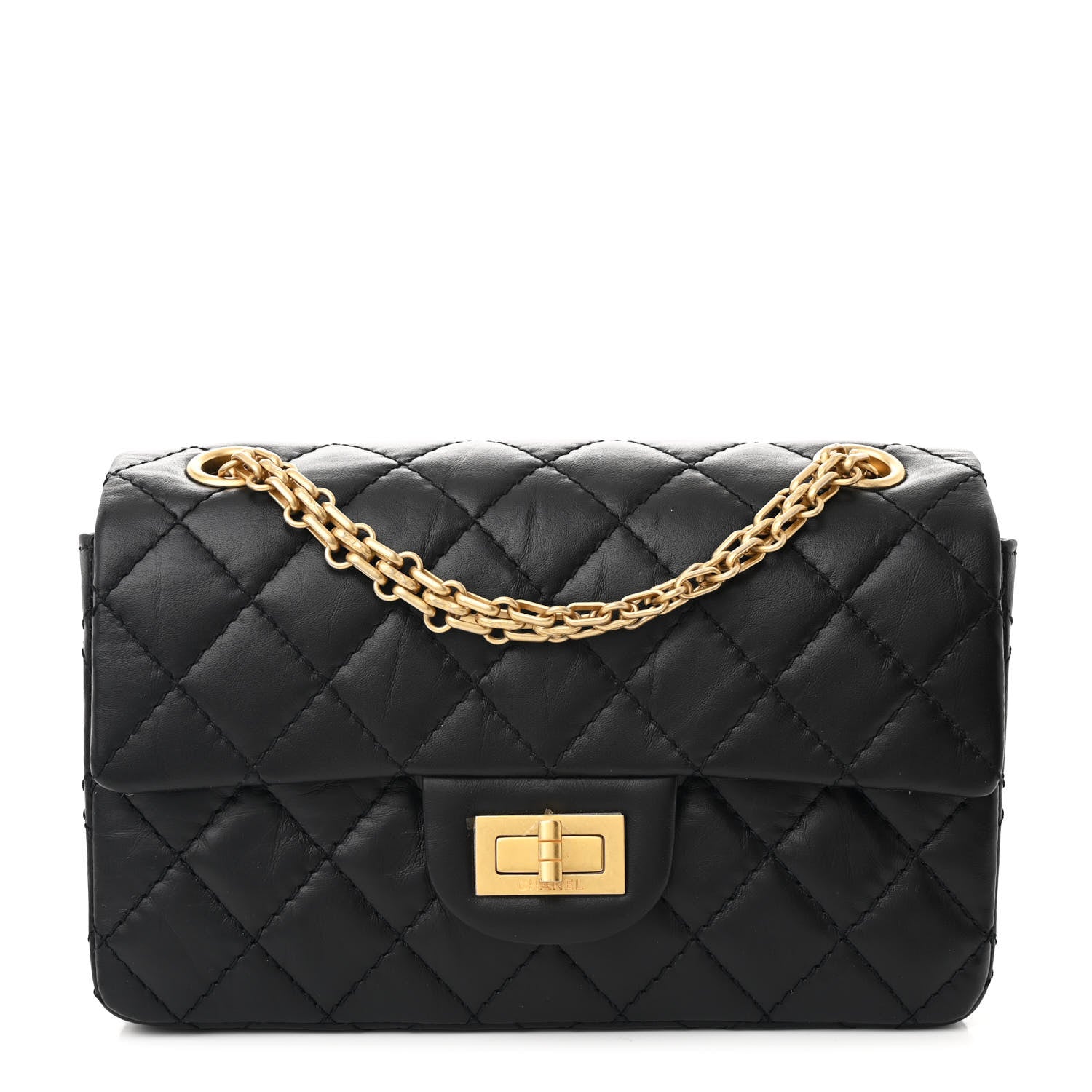 Chanel Aged Calfskin Quilted 2.55 Reissue Mini Flap Black 1 of 11