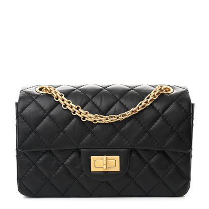 Chanel Aged Calfskin Quilted 2.55 Reissue Mini Flap Black 1 of 11