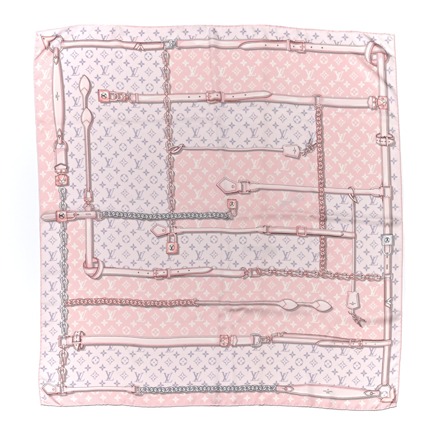 Louis Vuitton Silk Monogram Confidential Square Scarf Light Pink 1 of 4