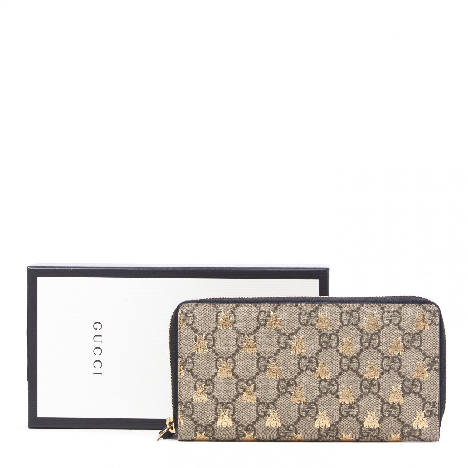 Gucci GG Supreme Monogram Bees Zip Around Wallet 8 of 8