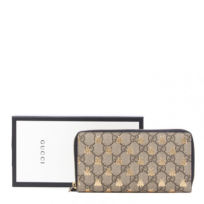 Gucci GG Supreme Monogram Bees Zip Around Wallet 8 of 8
