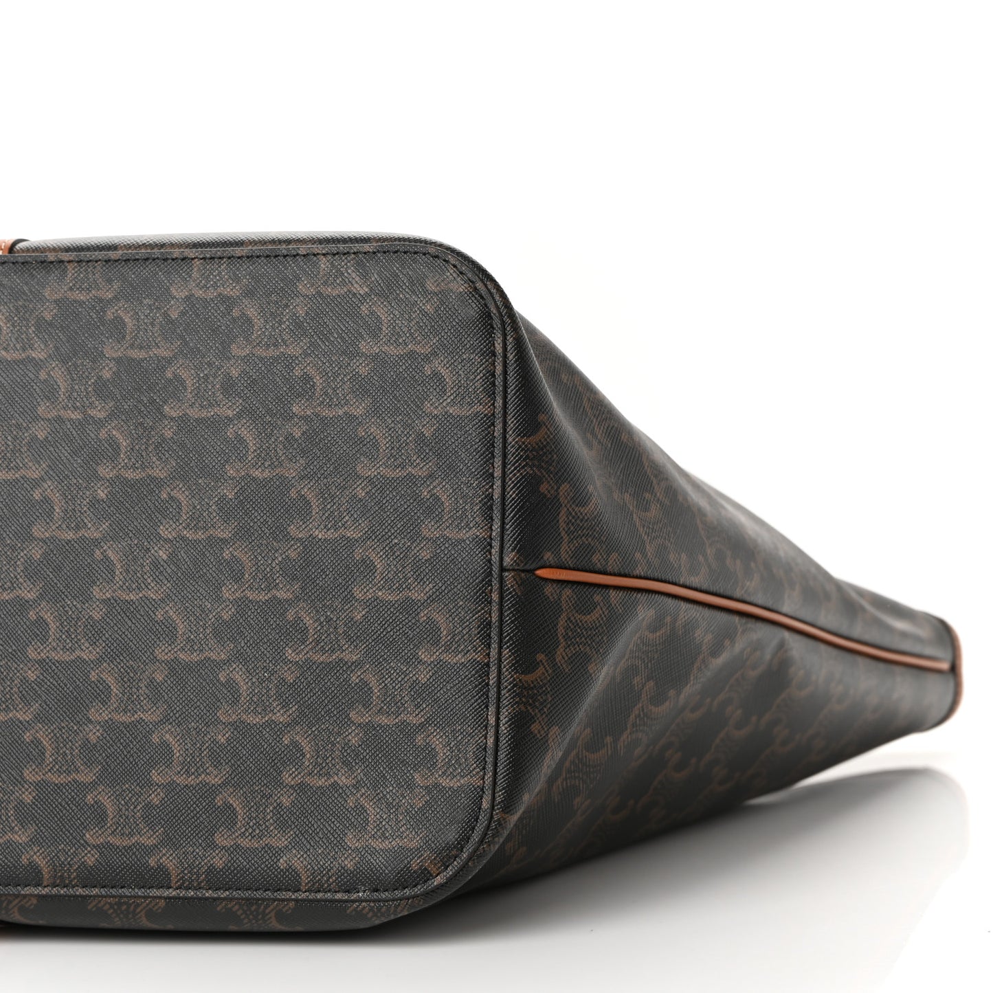 Triomphe Canvas Calfskin Medium Cabas Bag Tan