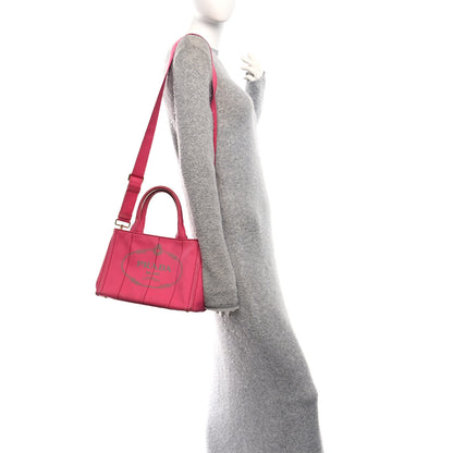 Prada Canapa Small Logo Tote Peonia 2 of 12