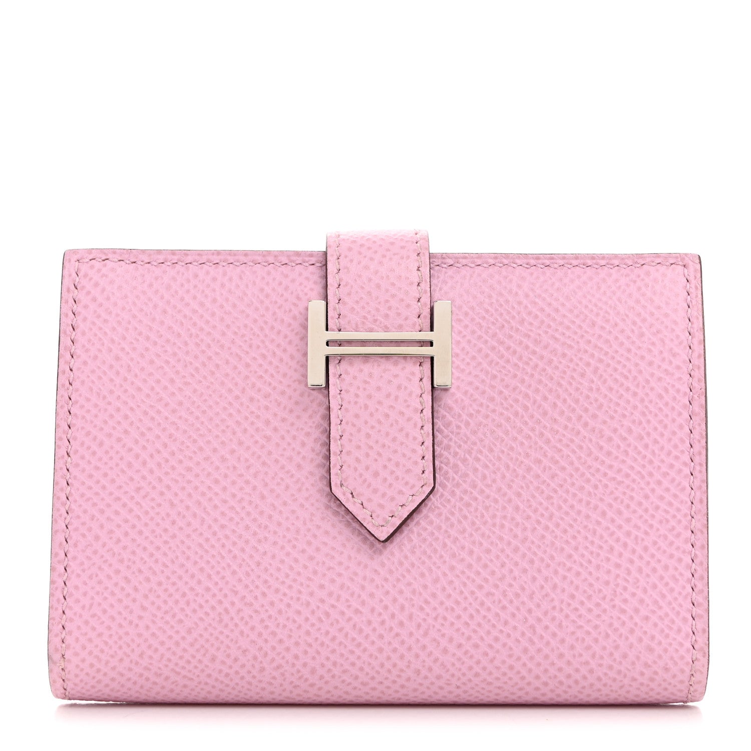 Hermes Epsom Bearn Card Holder Wallet Mauve Sylvestre 1 of 8