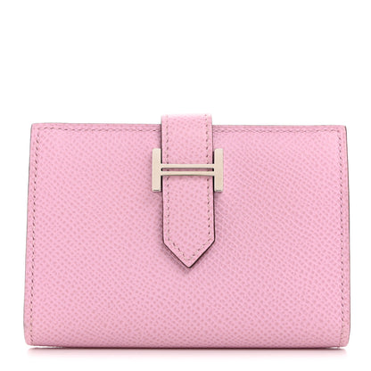 Hermes Epsom Bearn Card Holder Wallet Mauve Sylvestre 1 of 8