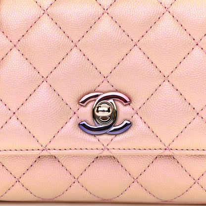 Chanel Iridescent Caviar Quilted Extra Mini Coco Handle Flap Light Pink 8 of 9