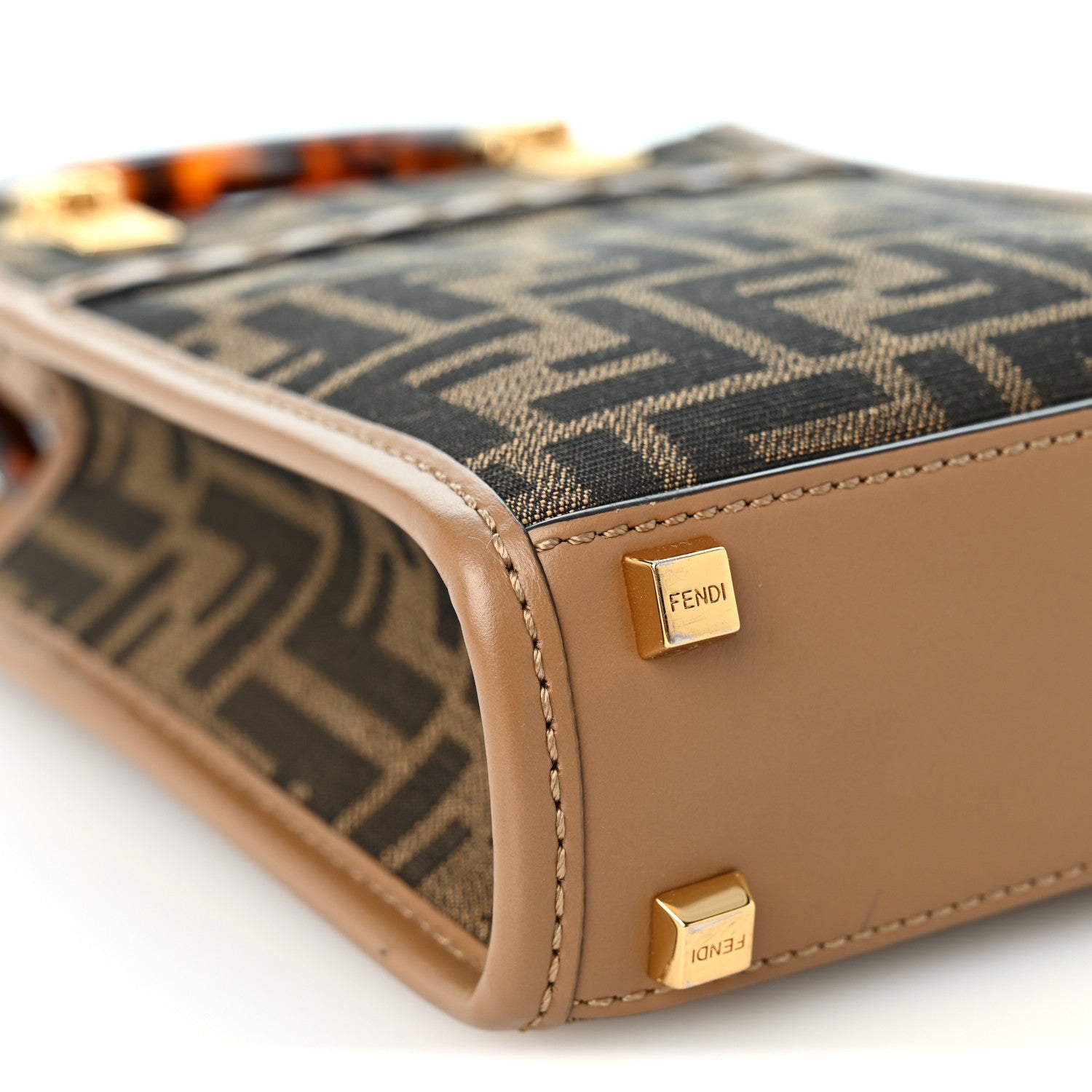 Fendi モノグラム 　バインダー Fendi Fabric Jacquard Vitello King Plexiglass FF 1974 Mini Fendi
