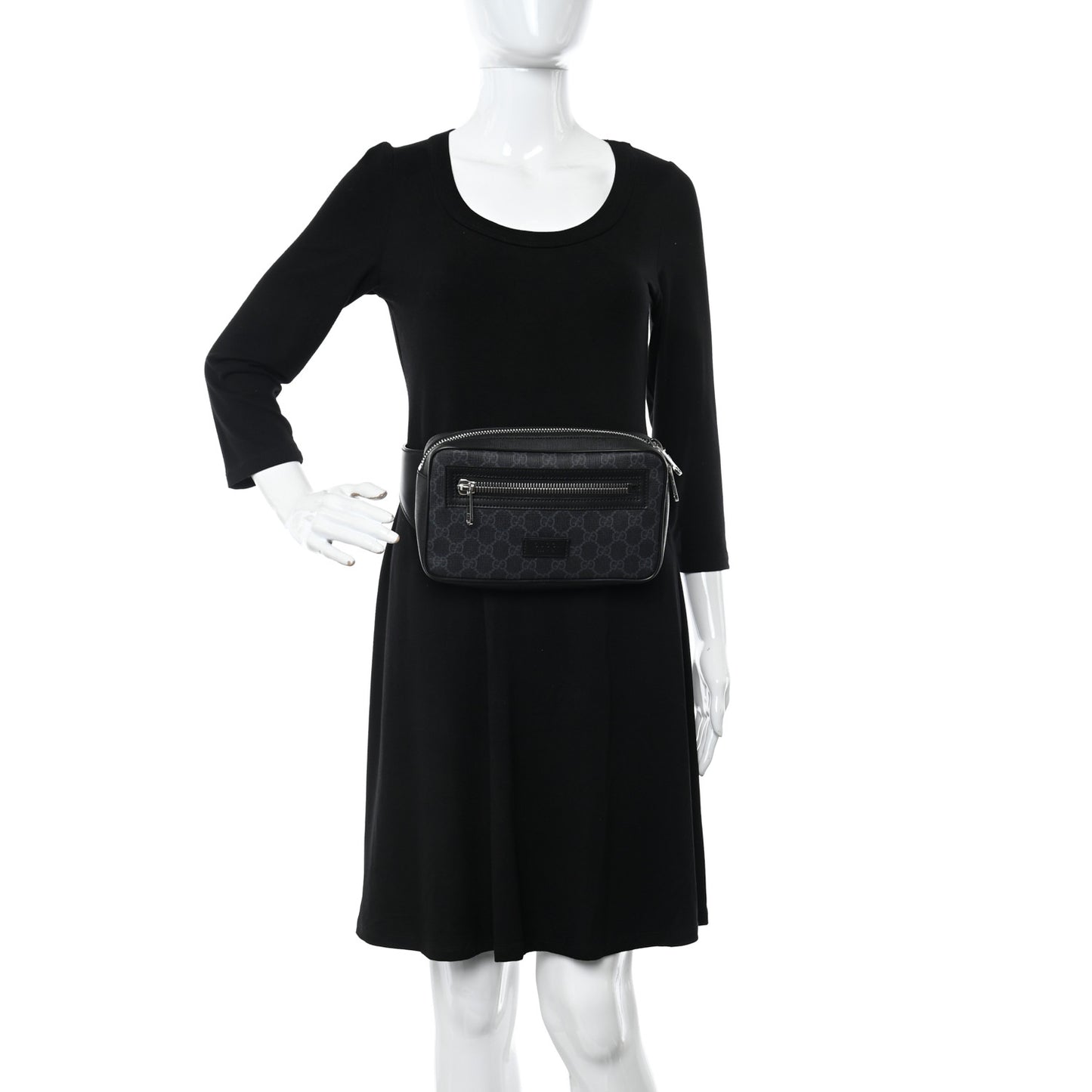 Soft GG Supreme Monogram Web Belt Bag Black Grey