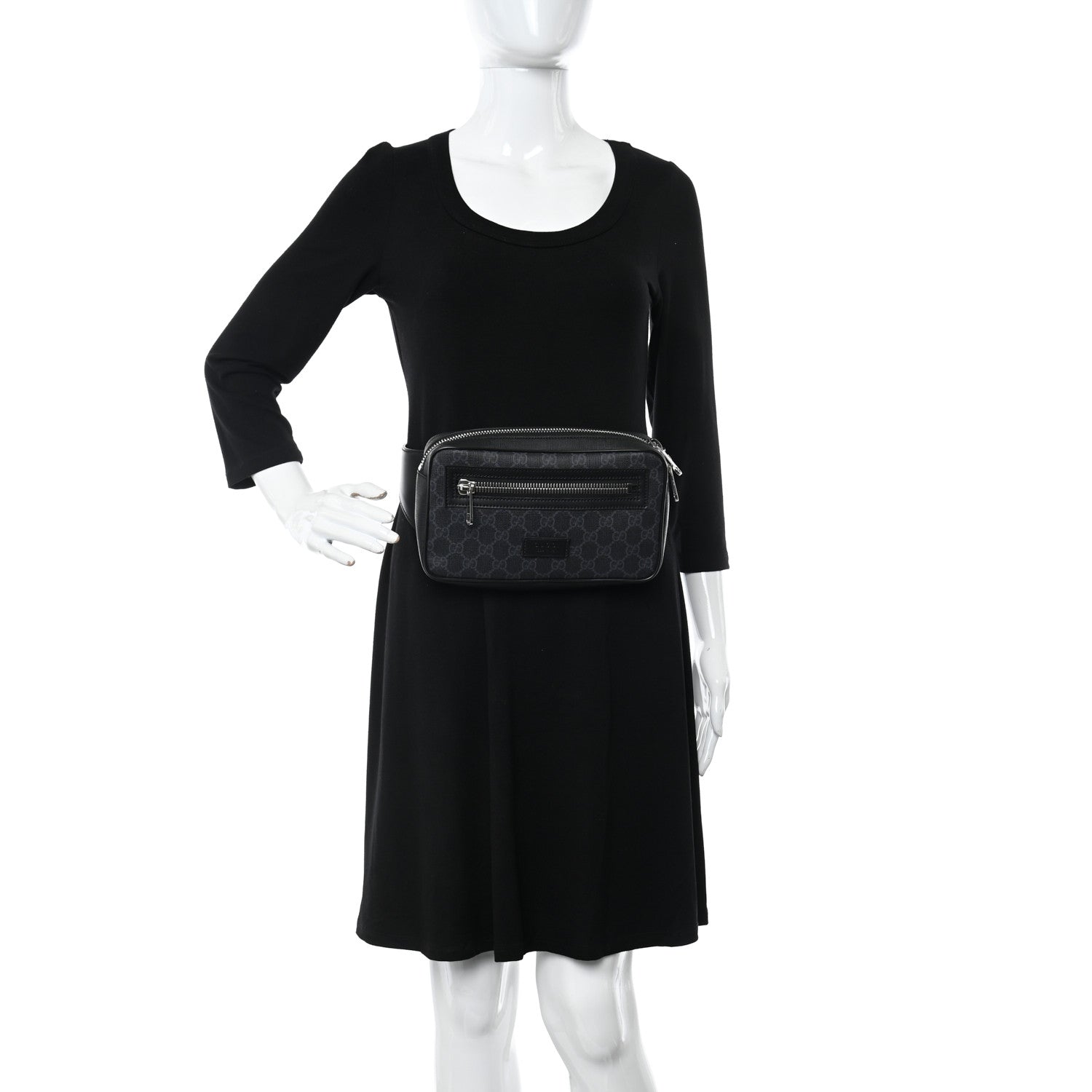 Gucci Soft GG Supreme Monogram Web Belt Bag Black Grey 2 of 11