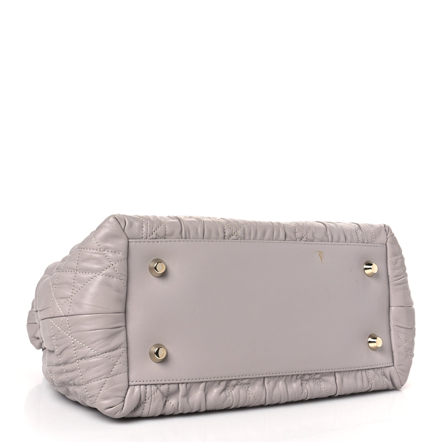 Gaufre Lambskin Cannage Delices Tote Grey