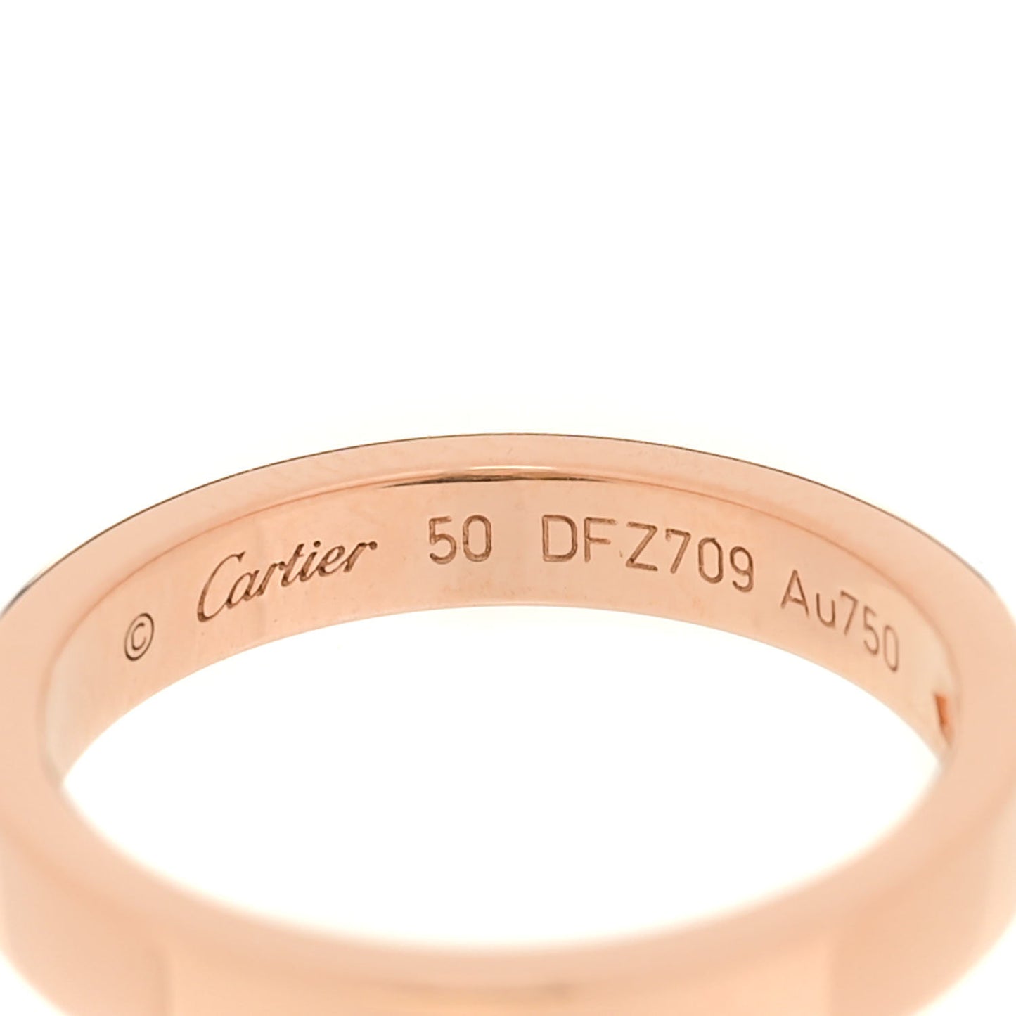 18K Pink Gold Diamond 3mm C De Cartier Wedding Band Ring 50 5.25