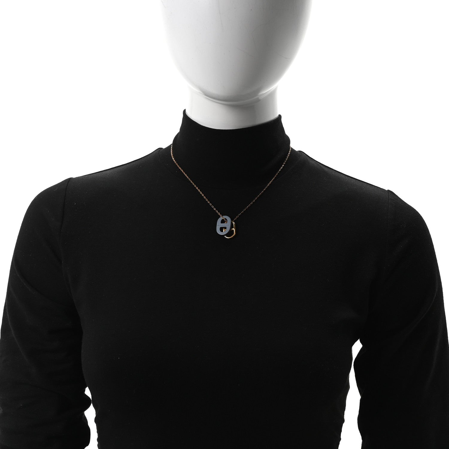 Hermes Swift O'Maillon Pendant Necklace Bleu Lin 2 of 6