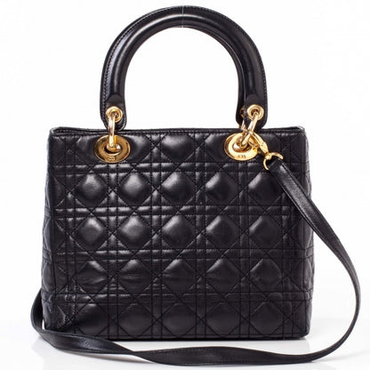 Christian Dior Lambskin Cannage Medium Lady Dior Black 4 of 11