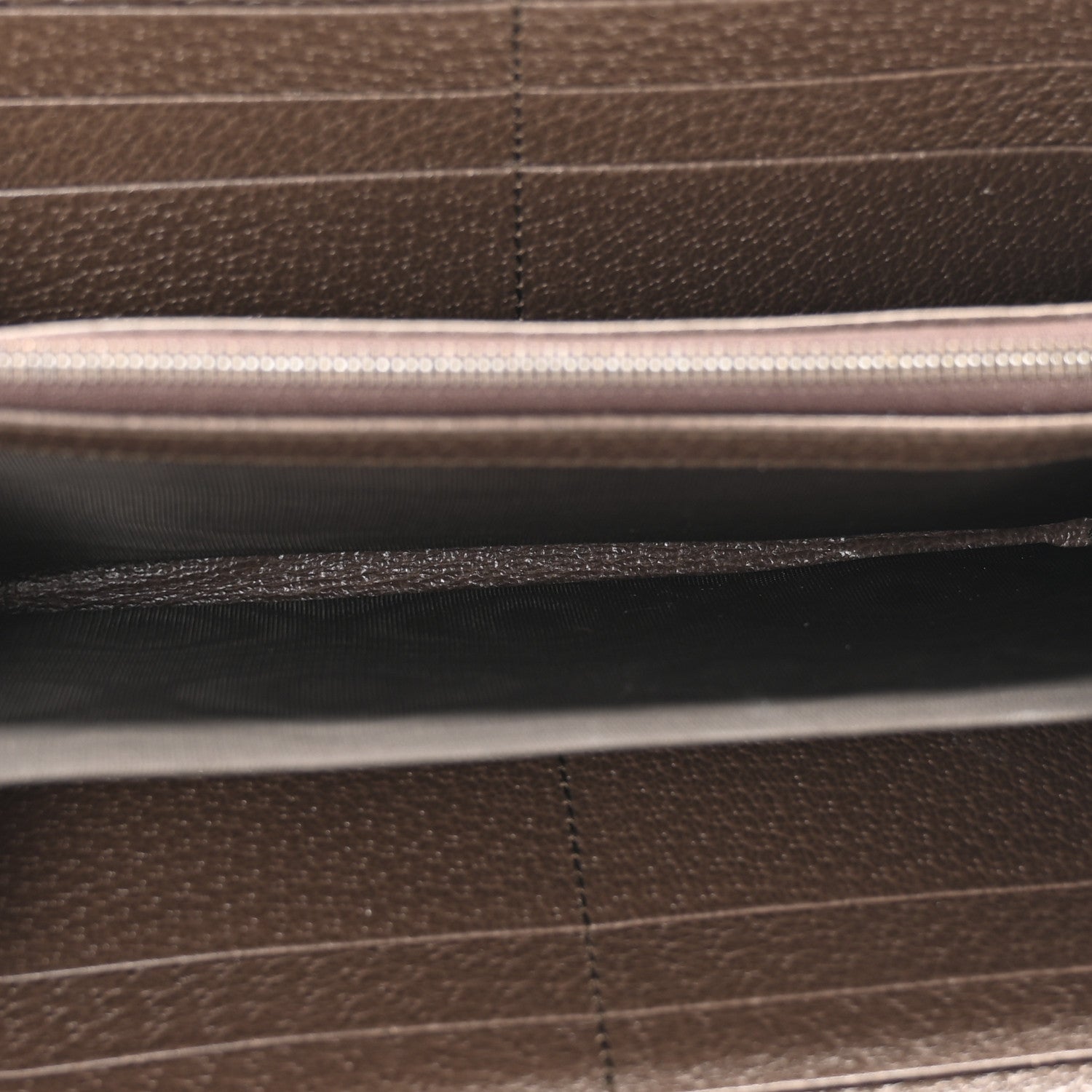 Gucci Monogram Jumbo GG Textured Dollar Calfskin Diana Zip Around Continental Wallet Camel Ebony New Acero 5 of 8