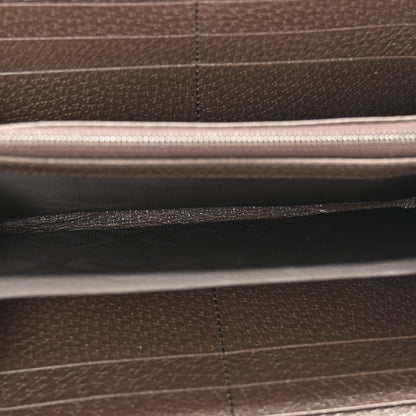 Gucci Monogram Jumbo GG Textured Dollar Calfskin Diana Zip Around Continental Wallet Camel Ebony New Acero 5 of 8