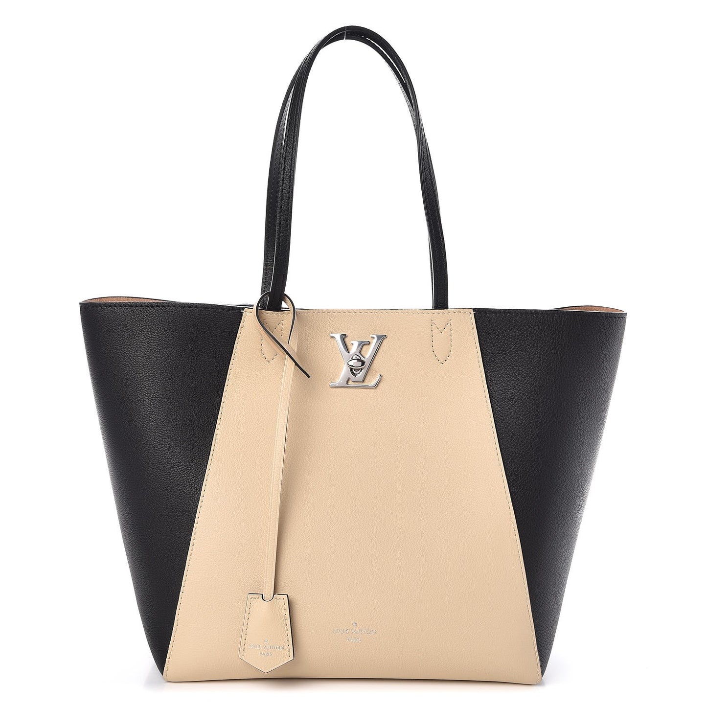 Calfskin Lockme Cabas Vanille Black