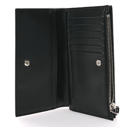 Prada Vitello Daino Triangle Continental Zip Wallet  Black 5 of 8