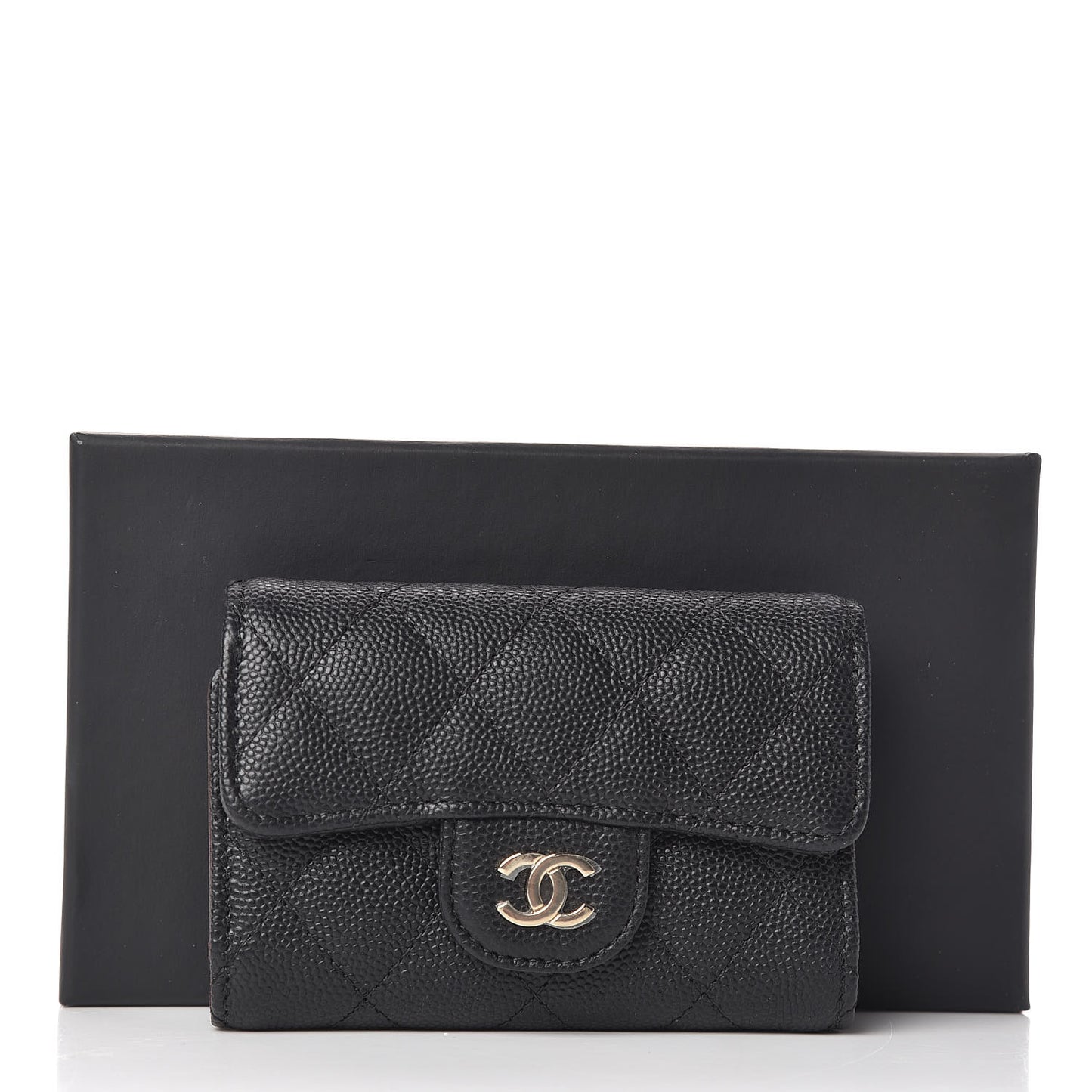 Caviar Quilted Classic 4 Key Holder Wallet Black