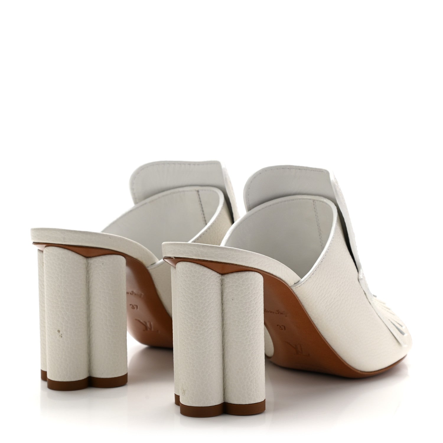 Louis Vuitton Calfskin Indiana Mule 37 White 4 of 13