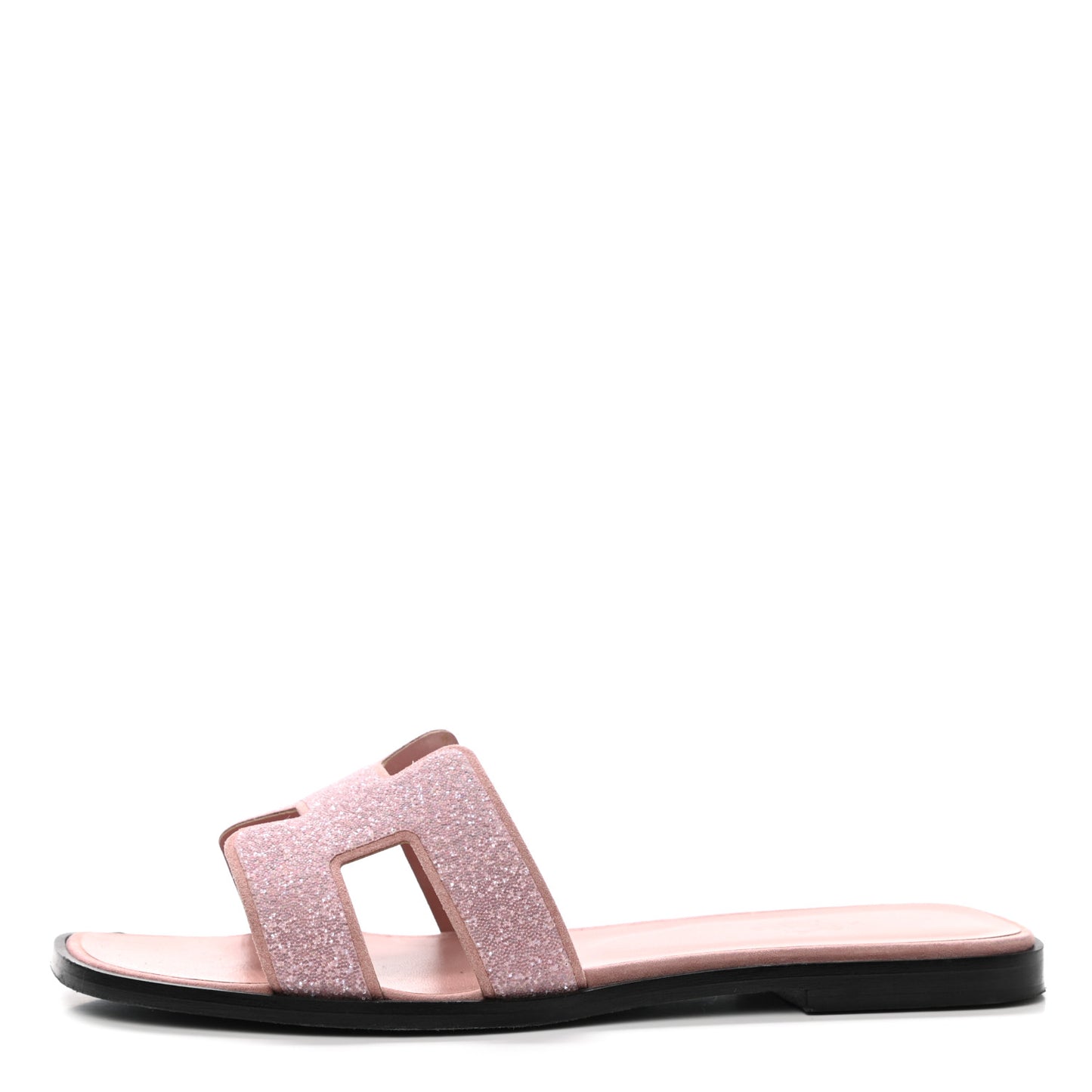 Suede Goatskin Crystal Powder Oran Sandals 38 Rose