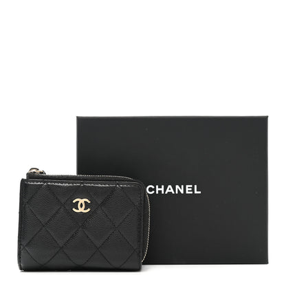 Chanel Caviar Quilted CC Zip Compact Trifold Wallet Black 12 of 12