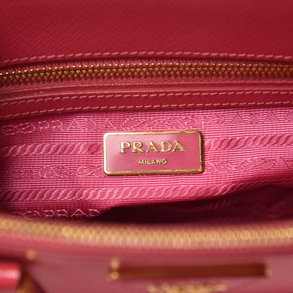 Prada Saffiano Vernice Mini Galleria Double Zip Tote Peonia 6 of 14