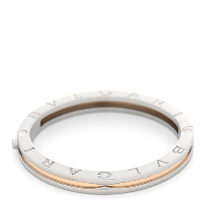 Bulgari 18K Yellow Gold Stainless Steel B.Zero1 Bangle Bracelet 3 of 4