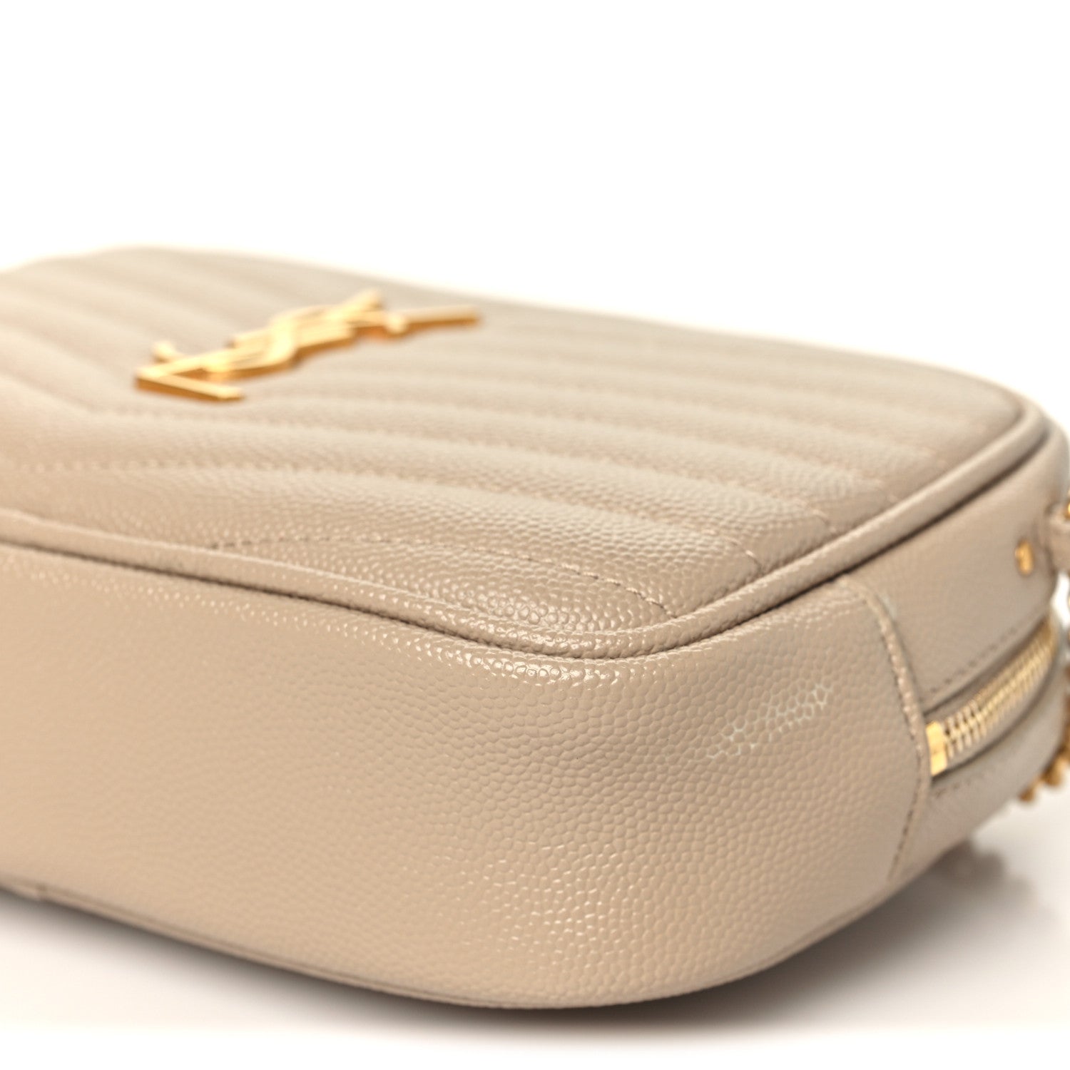 Saint Laurent Grain De Poudre Matelasse Monogram Mini Lou Camera Bag Dark Beige 10 of 11